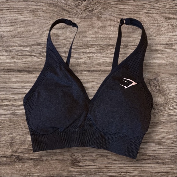 Gymshark Other - Gymshark Vital V-neck Black Marl Sports Bra